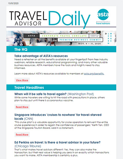 ASTA Travel Advisor Daily 1-Year Subscription